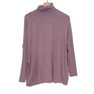 Lou & Grey Signature Soft Light Purple Turtleneck Top Size Small